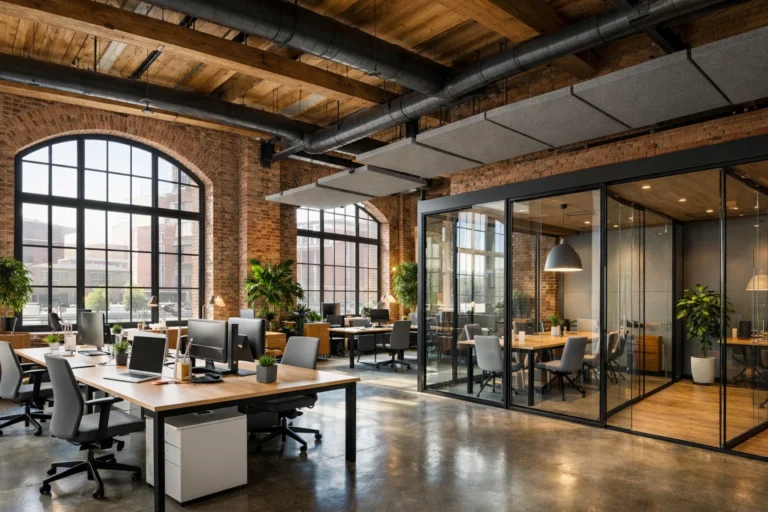 Historische gebouwen combineren met modern kantoordesign 3 | buero-gewerberaeume.de Herbestemd pakhuis met modern coworkinginterieur en veel daglicht.